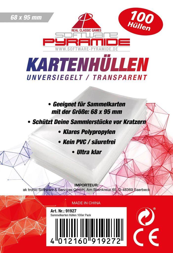 Software Pyramide Sammelkarten Hüllen 100er Pack Produktbild 