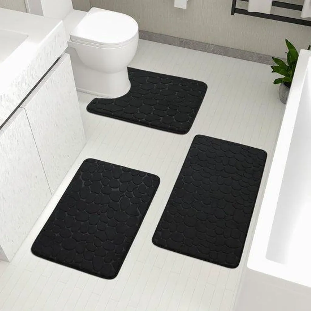 Tapis de bain sortie de douche antidérapant bleu 60x90 cm grand format