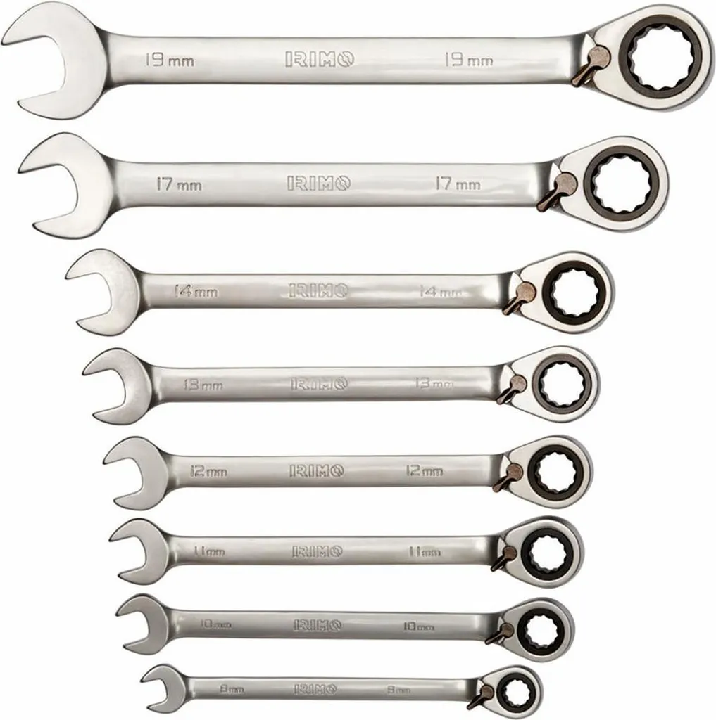 Coffret de clés mixtes à cliquet de 8 à 19 mm Irimo 18-8-H robuste