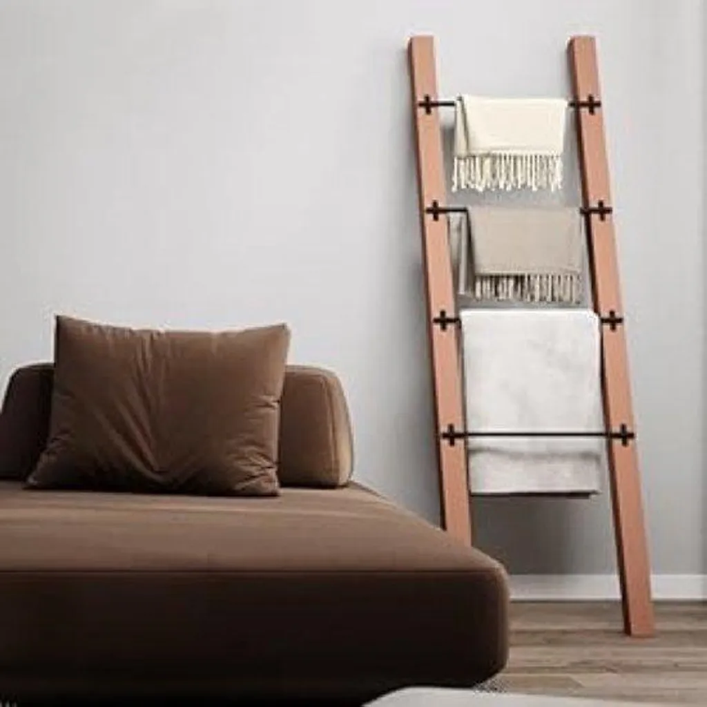 Étagère Salle de Bain Bois Noir 160 cm sur Pied - Design Rétro Chic