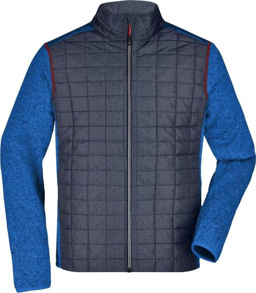 Strickfleecejacke im stylischen Materialmix royal-melange/anthracite-melange, Gr. 3XL