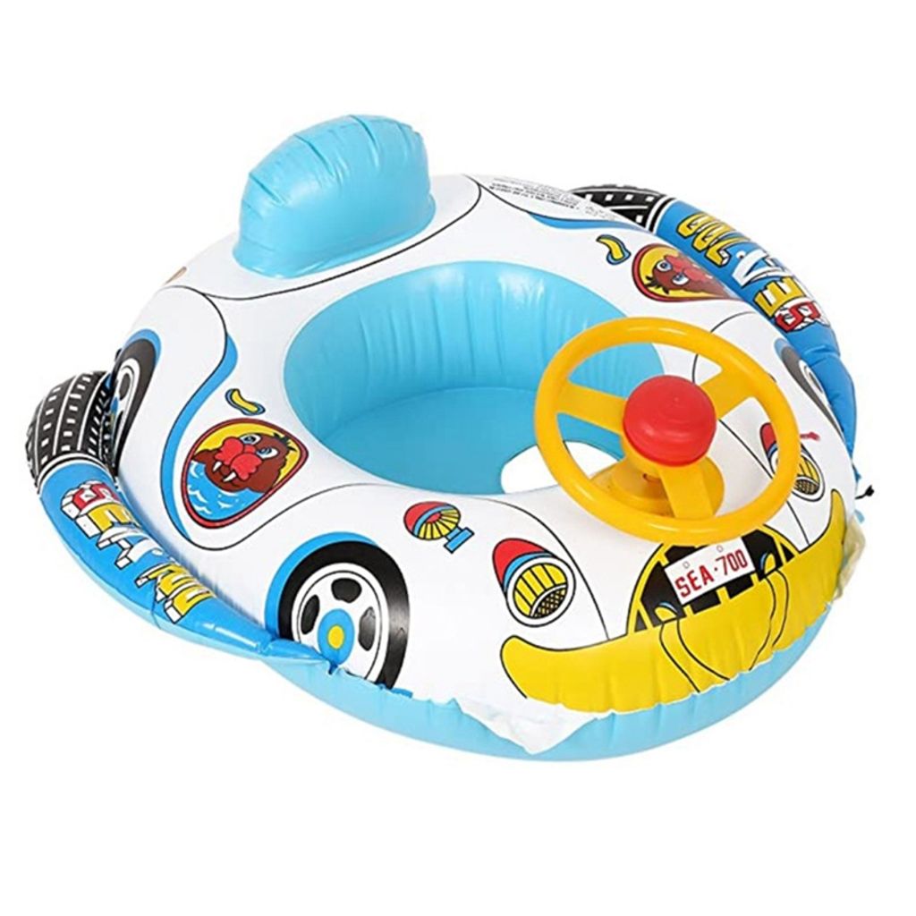 Baby Schwimmring Mit Lenkrad & Markise – Aufblasbarer Schwimmschwimmer Für 1–4 Jahre