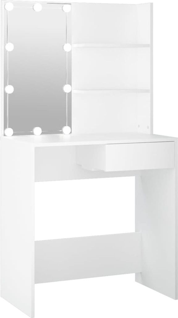 vidaXL Coiffeuse avec LED blanc 74,5x40x141 cm Image du produit 