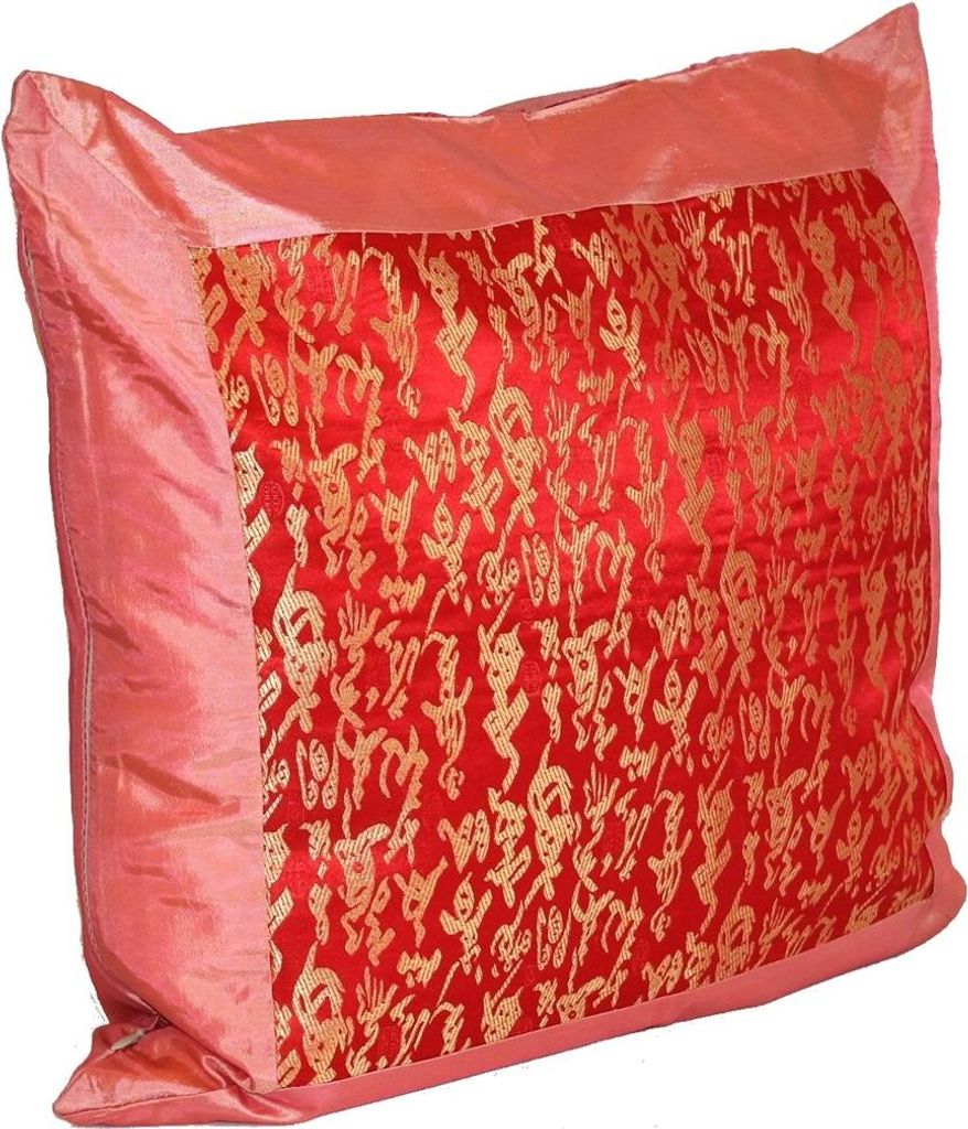 405 Kissenhülle Asia Design 40 x 40 cm rot gold chin Muster