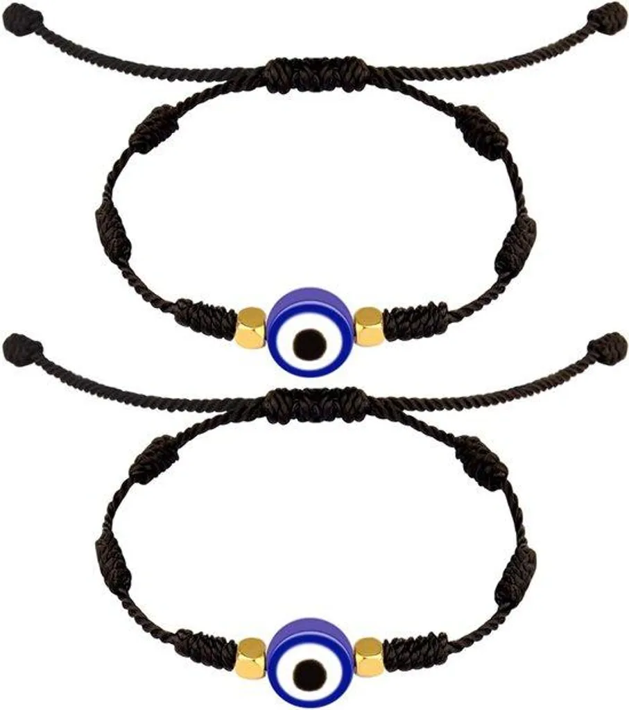 Bracelet porte-bonheur pour femme et homme, protection œil nylon bleu