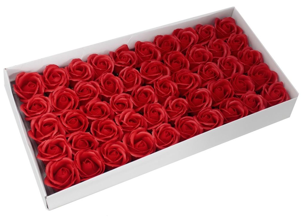 Rote Seifenrosen - Satz mit 50 Stück in einer Schachtel Produktbild 