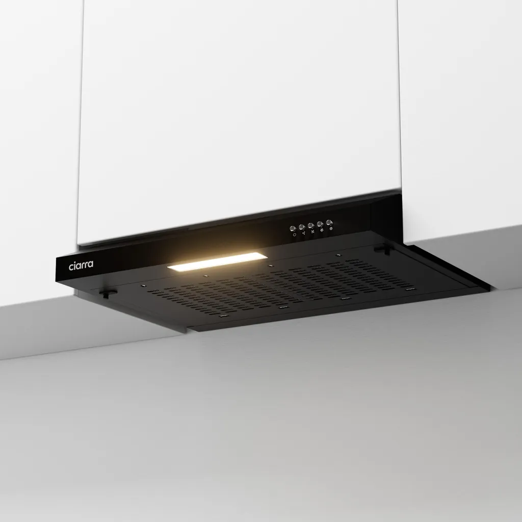 Hotte CIARRA 60cm : stoppez les odeurs avec filtre charbon CBCF001