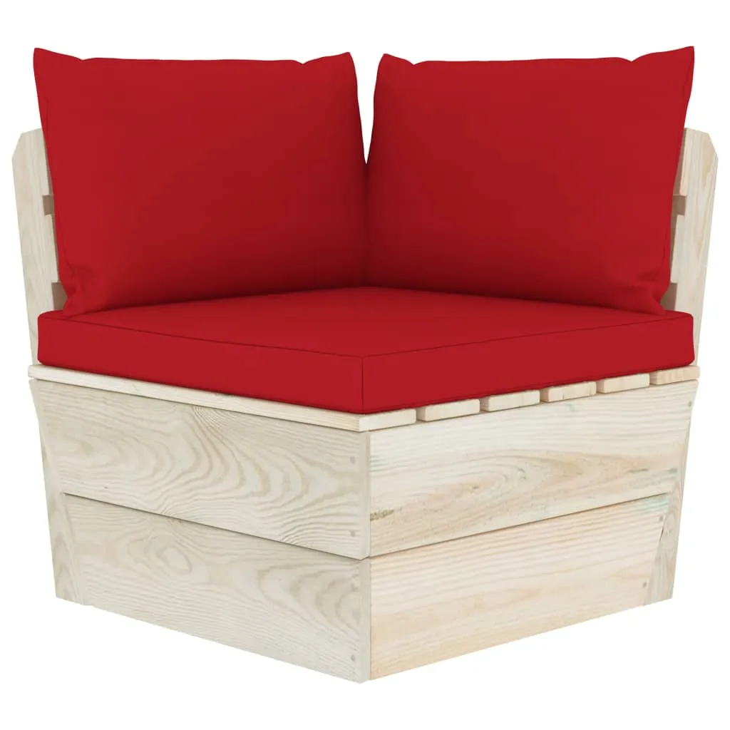Divano da Esterno in Pallet con Cuscini - Abete Impregnato Design Moderno