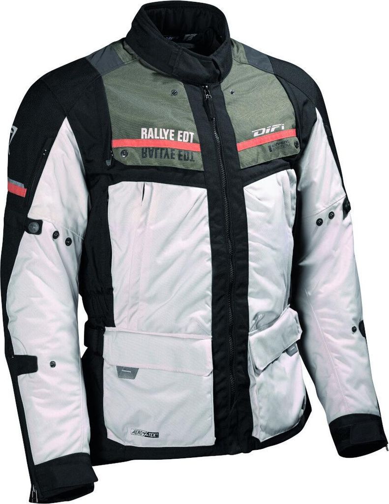 DIFI Sierra Nevada 3 Aerotex wasserdichte Motorrad Textiljacke, schwarz/grün, 4XL