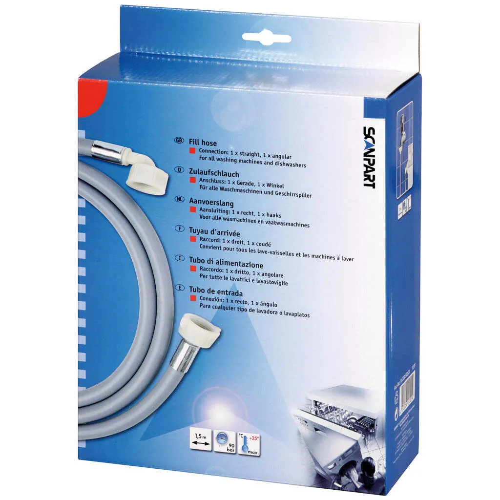 Tuyau d'Alimentation Universel Lave-Vaisselle et Lave-Linge 1,50 m - 5