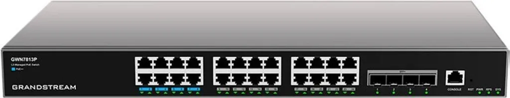Grandstream GWN7813P Switch 24 Ports PoE+ et 4 SFP+ Haute Vitesse
