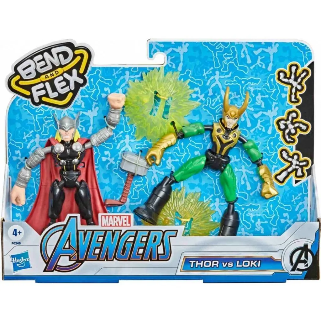 Figurines Hasbro Marvel Avengers Bend and Flex Thor Vs Loki E8932 - 8