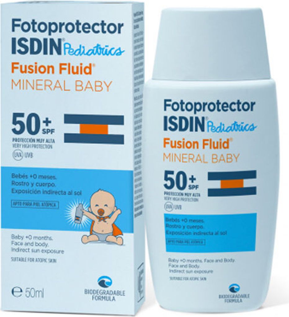 Isdin Zonnebrandcrème Fusion Fluid Mineral Baby 50+ 50ml Productafbeelding 
