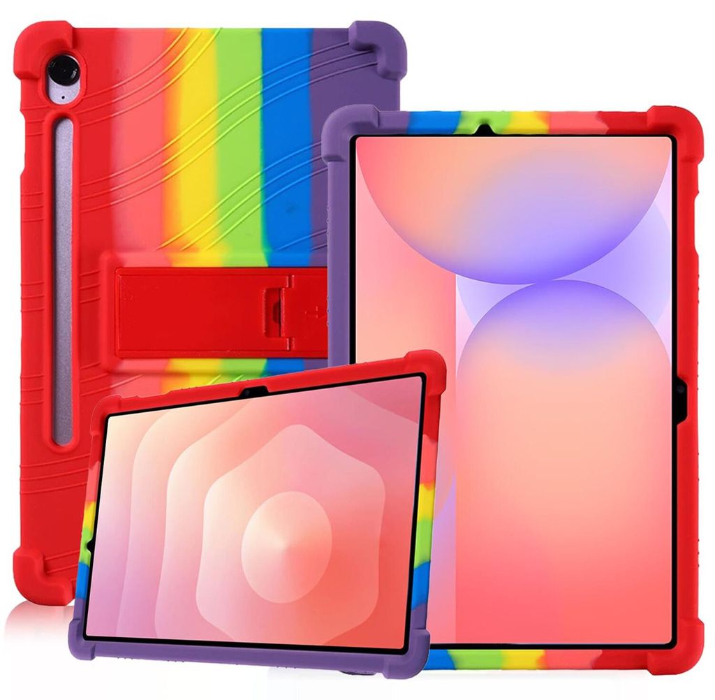 Tablet Hülle für Samsung Galaxy Tab S10 Lite 10,9", Stoßfeste Weiches Silikon Schutzhülle mit Standfunktion Bunt