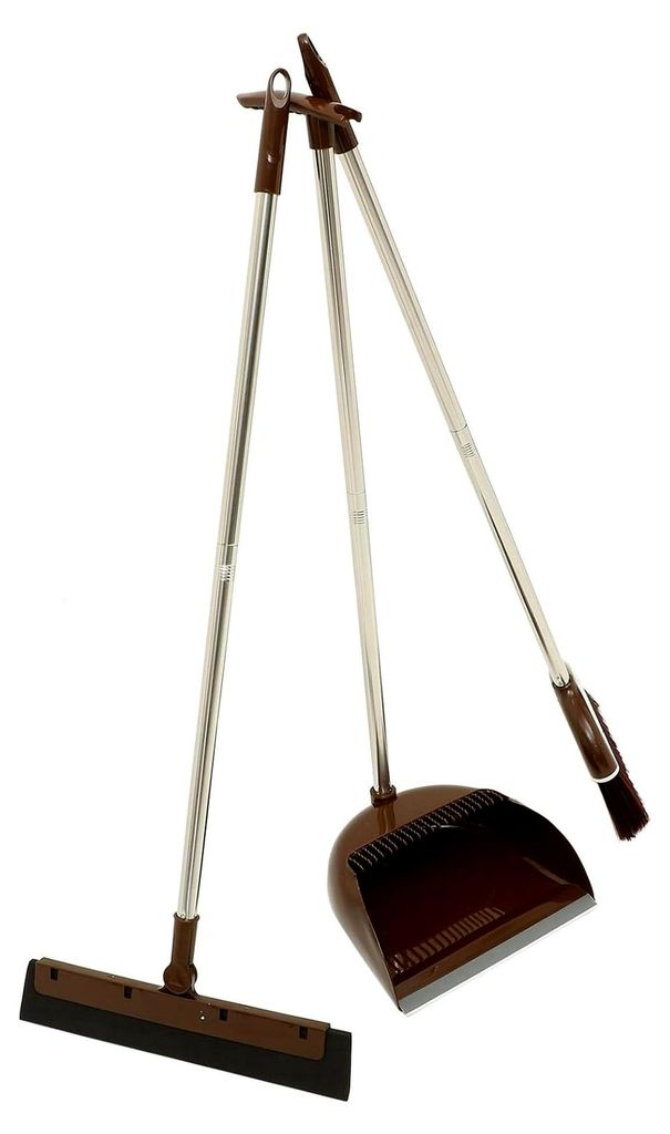 Leichtes Haushaltsbesen und Kehrschaufel Satz mit Langem Ergonomischem Griff Kratzfreies Reinigungszubehör für Holz und Fliesenböden
