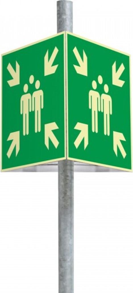 Schild | PERMALIGHT power langnachleuchtend Dreieckset Sammelstelle, Aluminiu...
