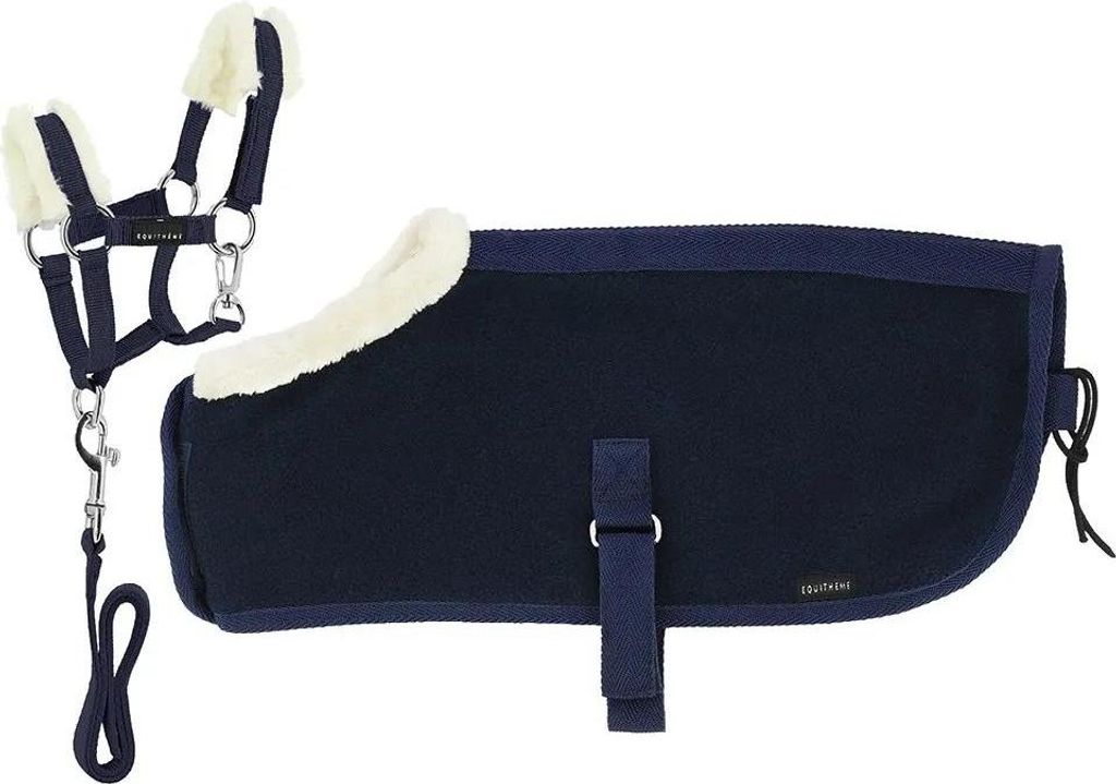Pony Academy Set Mini Halfter und Decke für Plüschpony, Farbe:Navy blau