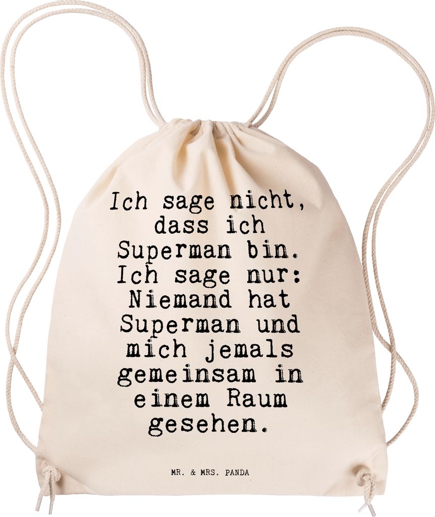 Mr. & Mrs. Panda Jutebeutel Ich sage nicht, dass... - Transparent - Geschenk, rucksack mit kordel, wander, Sportbeutel, sporttasche klein, Sprüche...