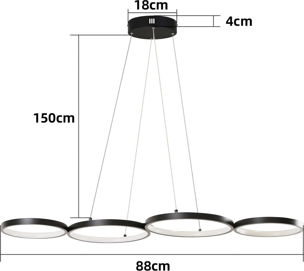 ZMH LED Pendellampe Dimmbar mit Fernbedienung Esstischlampe Produktbild 5