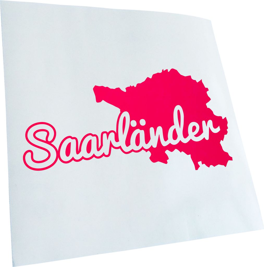 Kiwistar - Autoaufkleber - Saarländer Saarland Herkunft - Neonpink - 60x30cm - Aufkleber für Auto, Laptop, Fahrrad, LKW, Motorrad mehrfarbig JDM ...