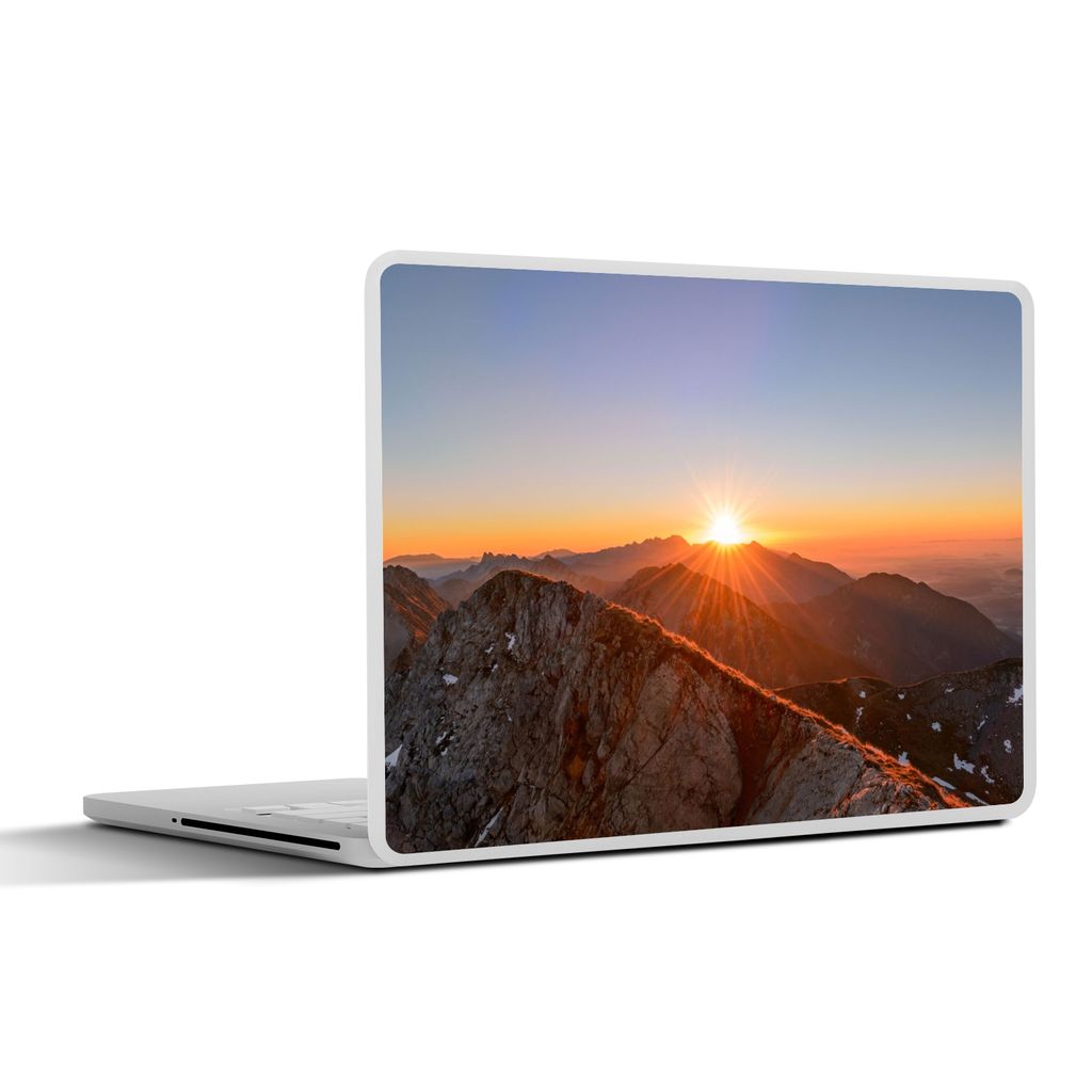 MuchoWow Laptop Aufkleber Sticker Cover Berg - Landschaft - Sonne 31x22.5 cm - Laptop-Deko