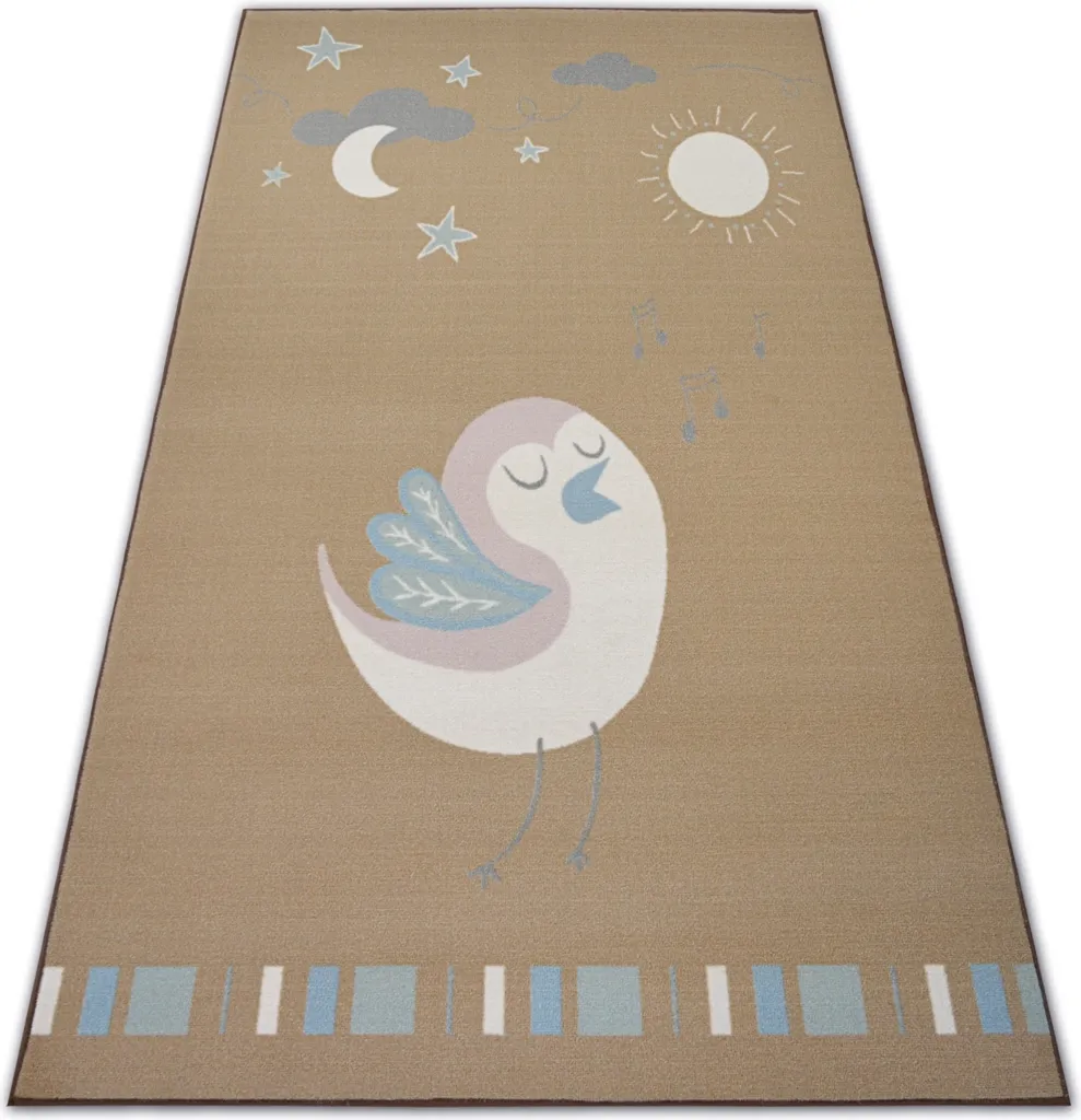 Tapis enfant beige antidérapant 120x170 cm LOKO - Doux et Sécurisé