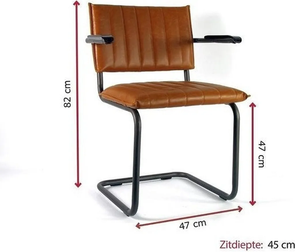 Sedia Design Countryfield Cognac 47x82 - Arredo Industrial Chic Online