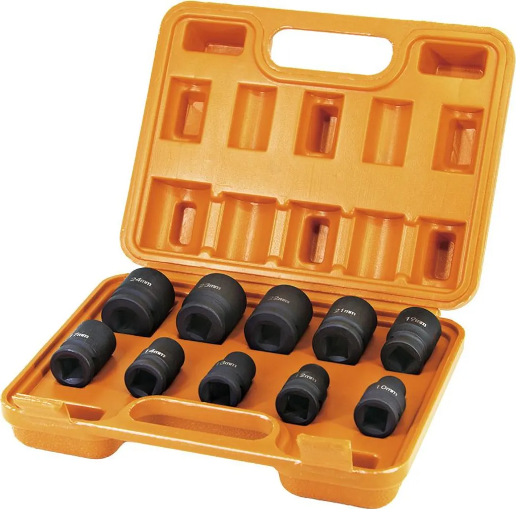 Set 10 Bussole a Percussione 1/2 Pollici Impact Professionali Cr-Mo