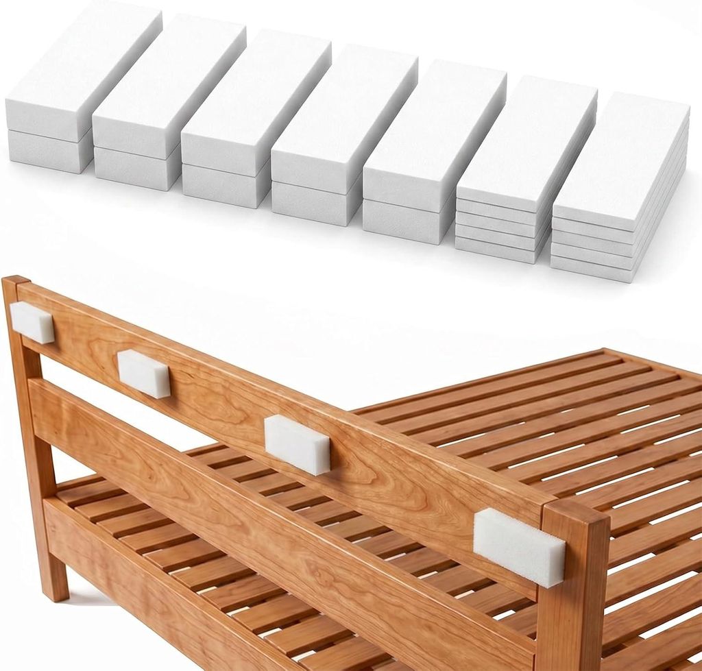 20 Stück selbstklebende Wandschutzpolster für Betten, Weiß, Produktbild 