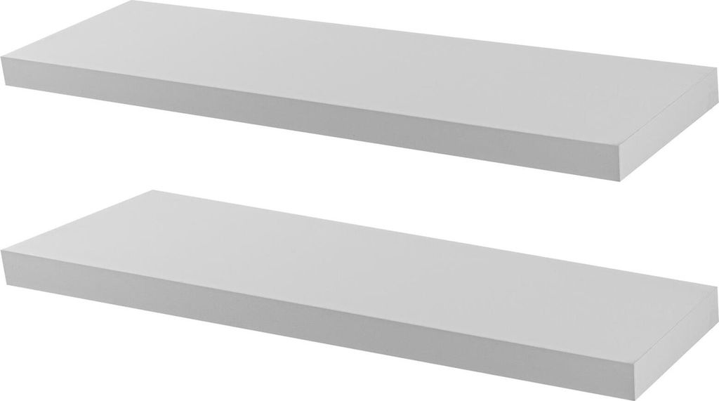 Moderne schwebende Wandregale – 100 cm – Weiß – 2er-Pack Produktbild 