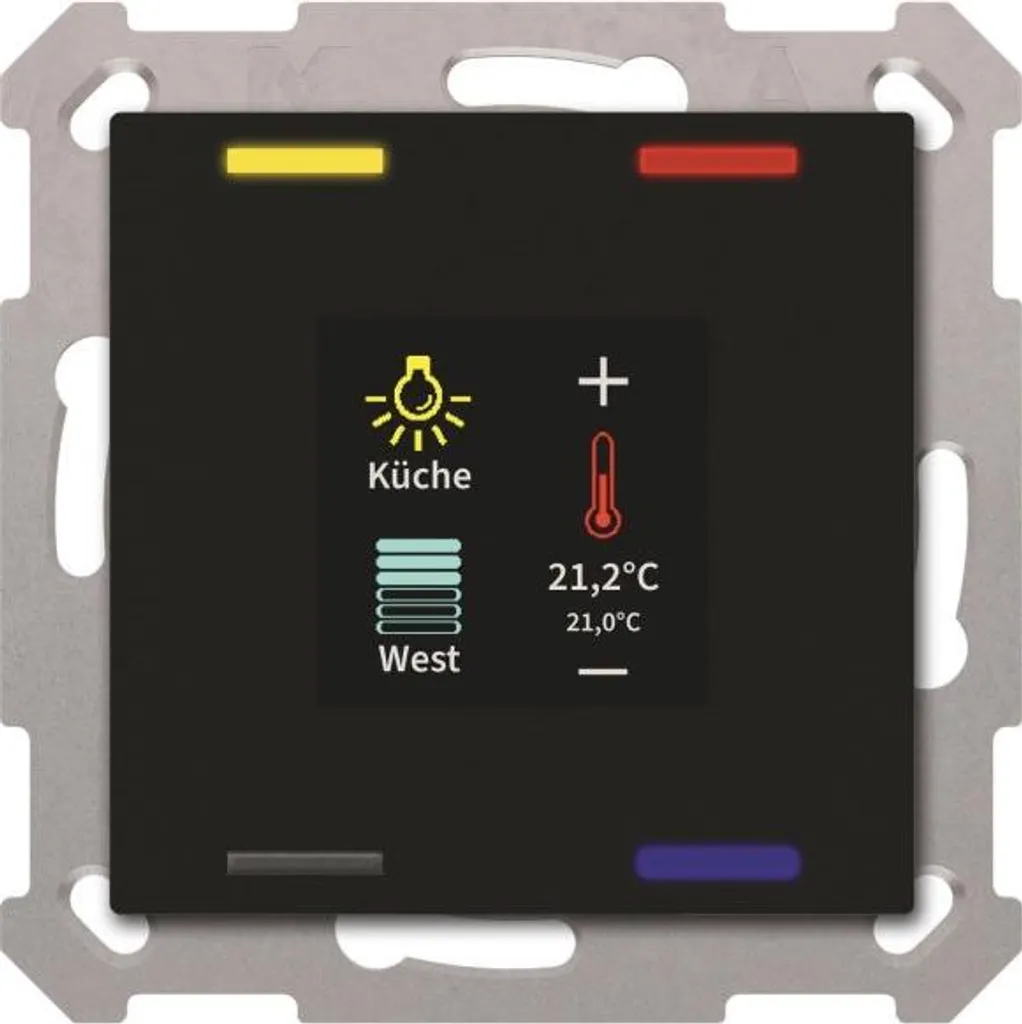 MDT BE-TAS55T406.01 Bouton Smart 55 avec Écran Couleur KNX Noir