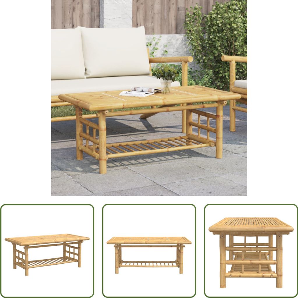The Living Store Couchtisch 110x55x45 cm Bambus