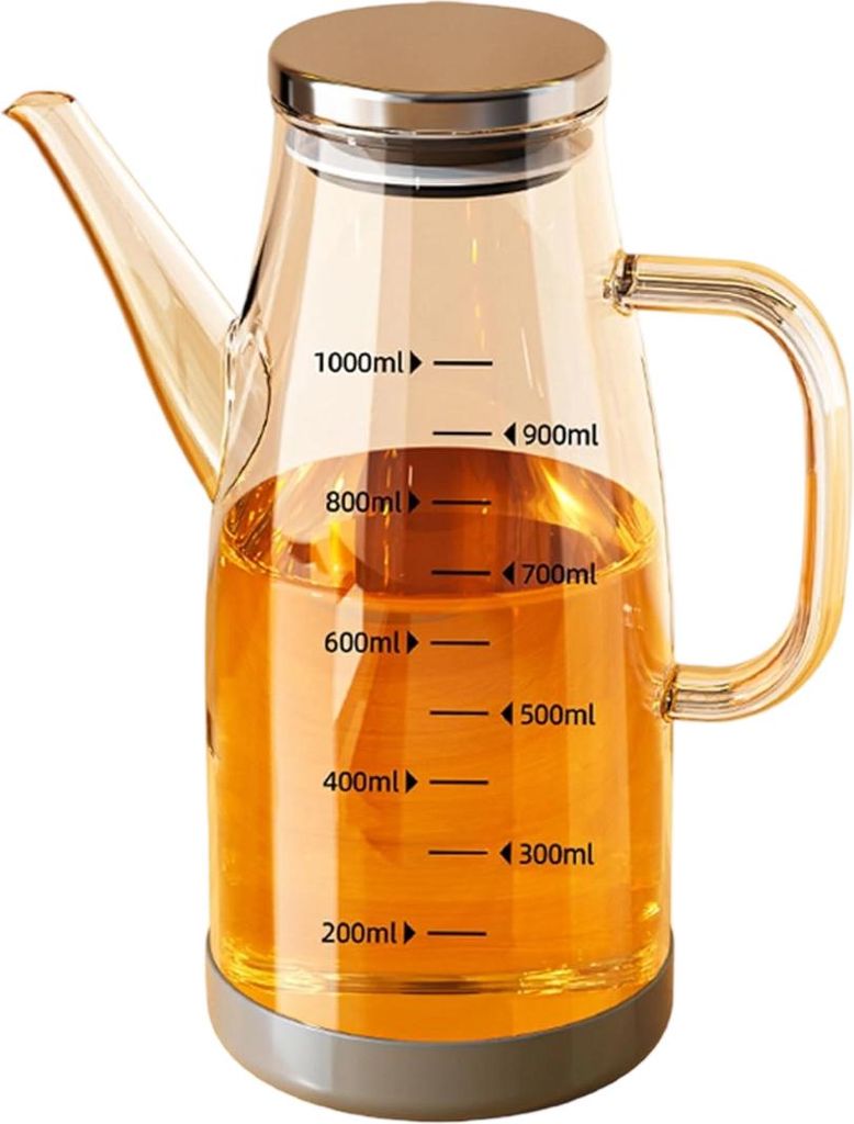 1000 ml Öl-Saucen-Gewürzflasche, Ölspender, Glas-Ölaufbewahrungskessel, Kochen