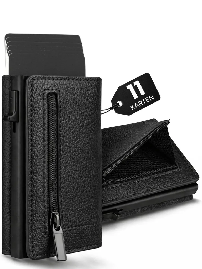 S&T DESIGN portafoglio S&T Design RFID Blocker Cardholder Slim Wallet men vegan leather (portafoglio S&T Design, con confezione regalo)