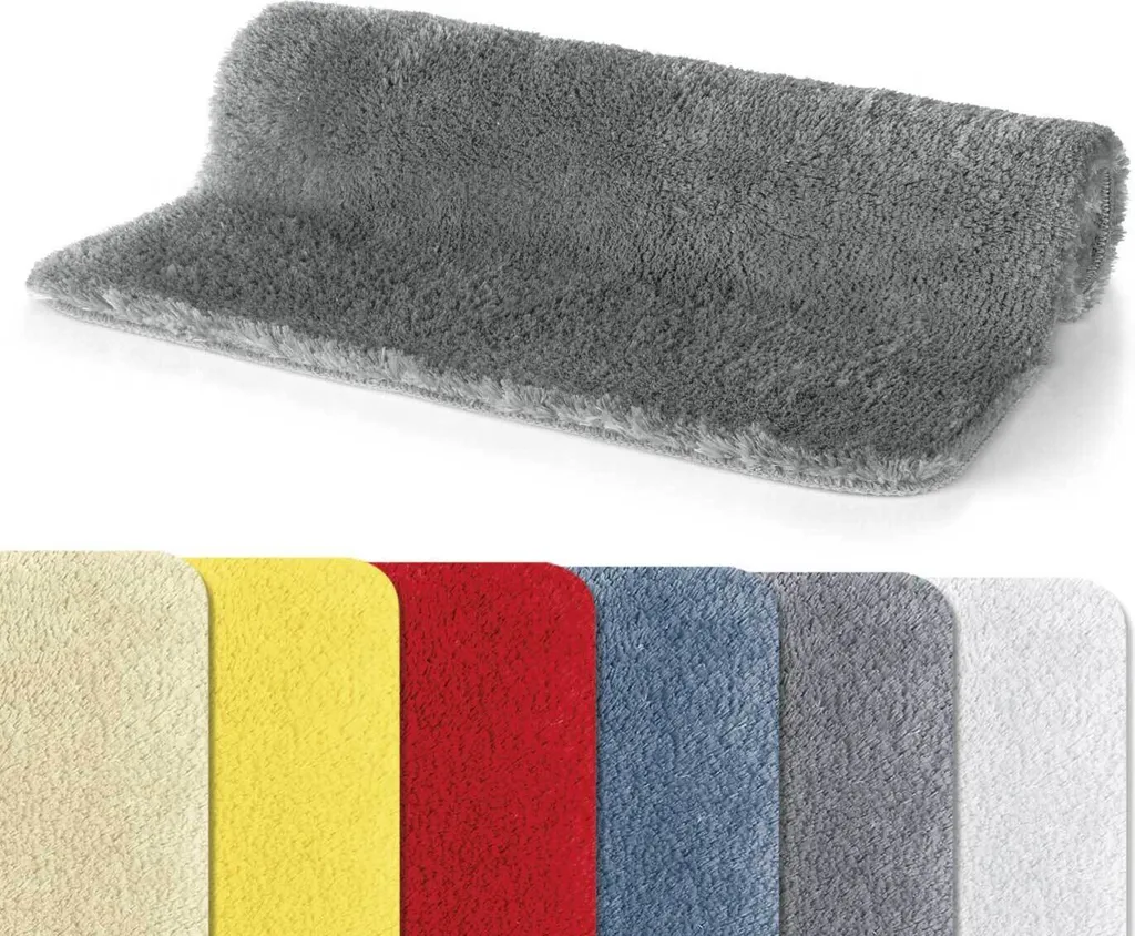 Tappeto da bagno Spirella Tappeto doccia Fino Supersoft a pelo alto lavabile e antiscivolo 70x120 cm - Bianco