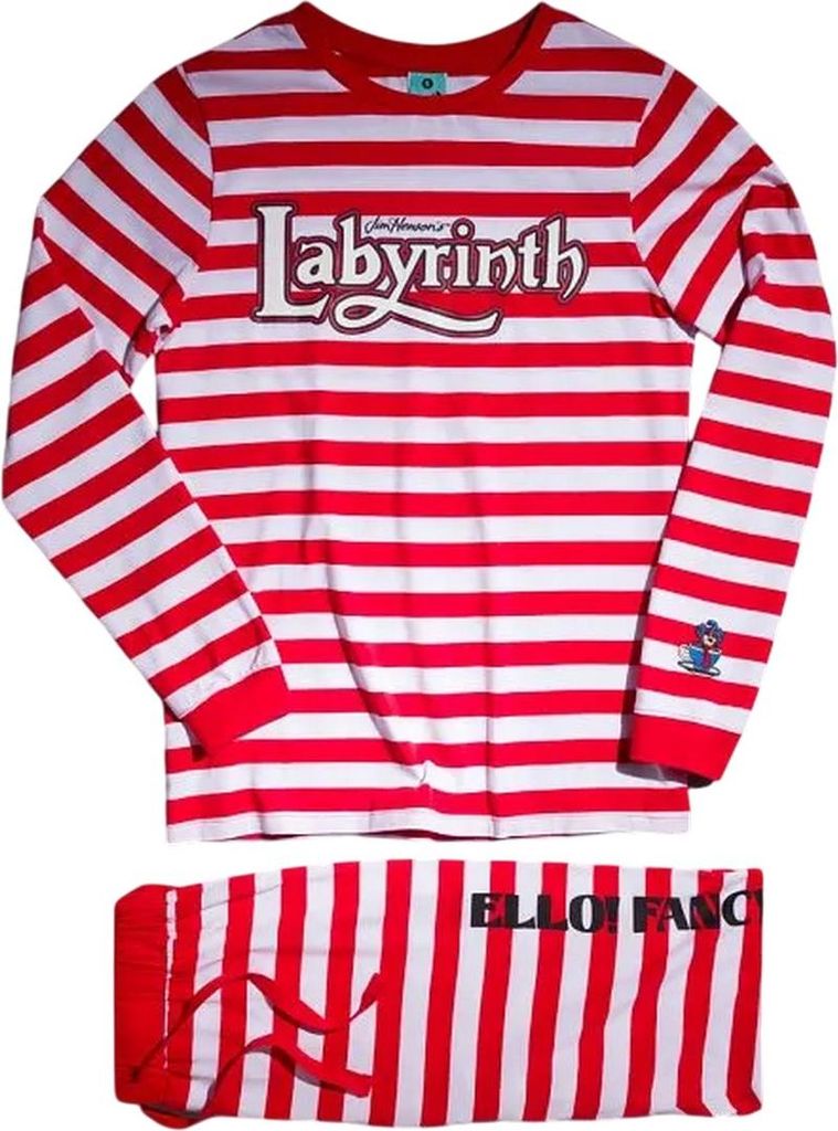 Labyrinth - "Ello! Fancy A Cuppa?" Schlafanzug für Damen TT782 (38 DE) (Rot/Weiß)