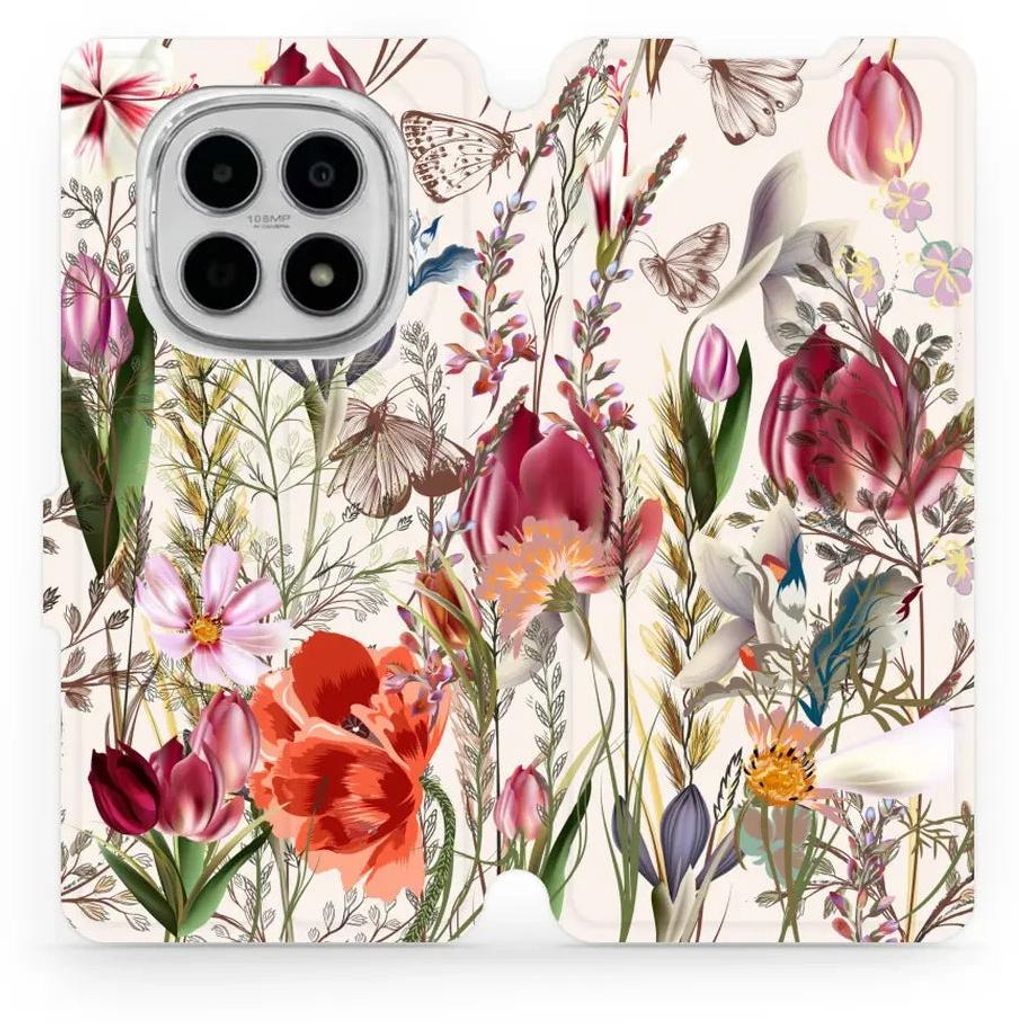 Handyhülle mit klappe für Xiaomi Redmi Note 15 4G, Mobiwear Book, Blumenstrauß