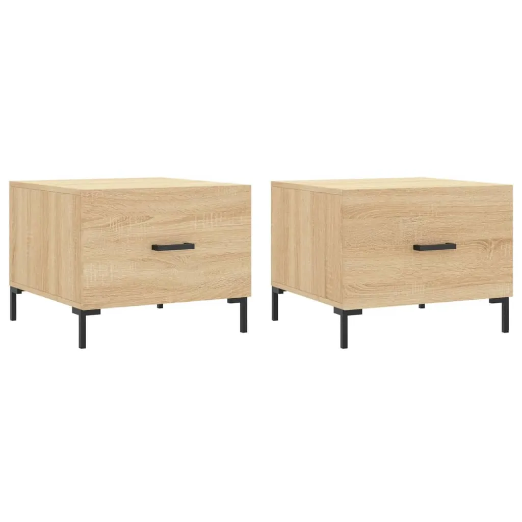 Tavolini Soggiorno 2 Pezzi Rovere Sonoma 50x50x40 cm Legno