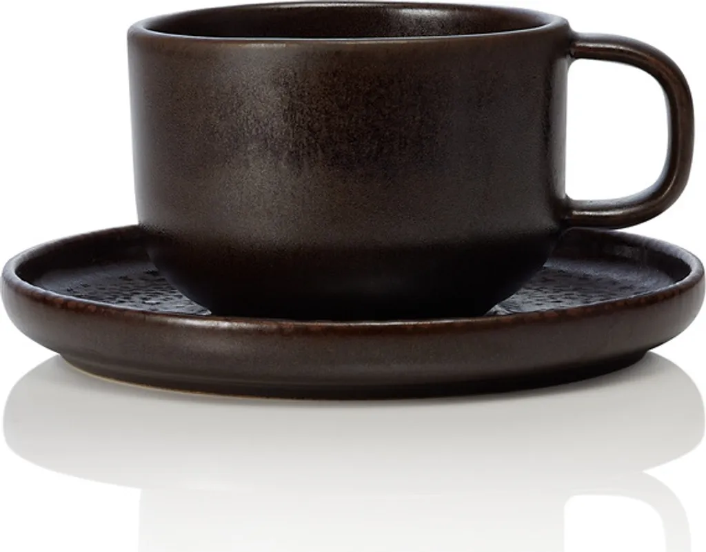 Tazza con Piattino 275 ml ROCKZZERO One - Marrone Metallizzato Home
