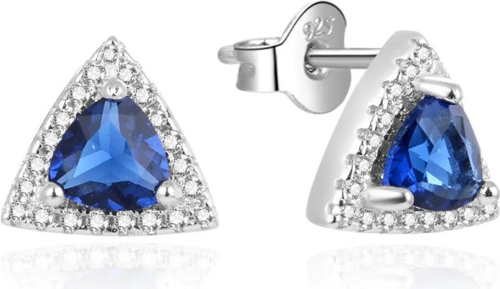 Boucles d'oreilles Triangles Argent 925 Zircons - AGUP930L - Élégance