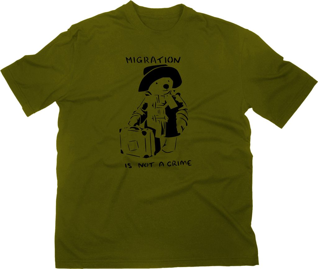 Styletex23 T-Shirt Migration is Not A Crime, oliv, L