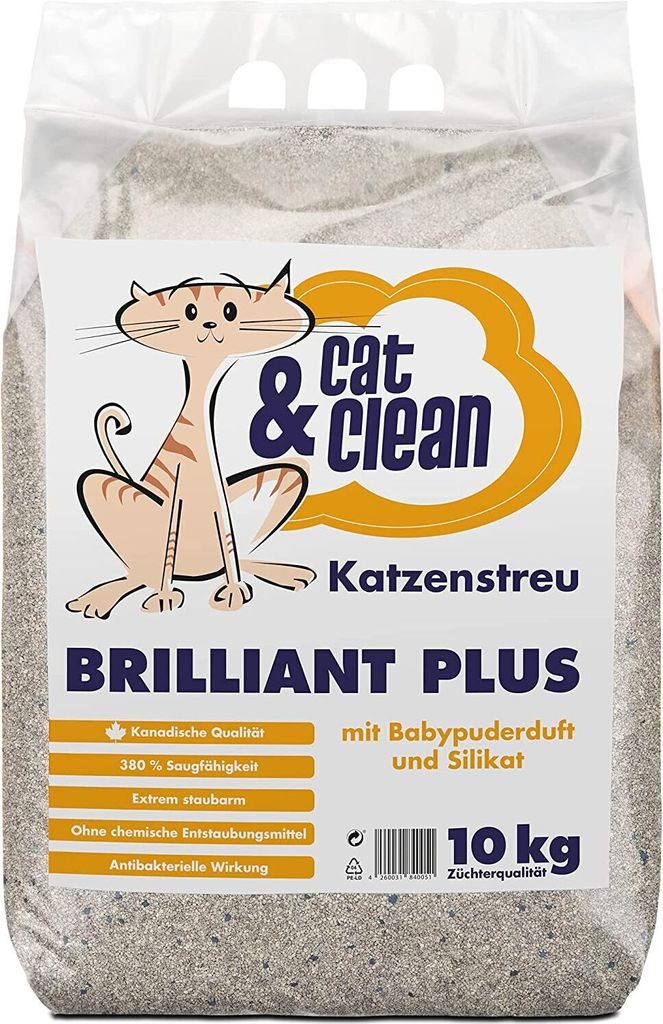 Cat & Clean Katzenstreu Brilliant PLUS mit Babypuderduft Produktbild 