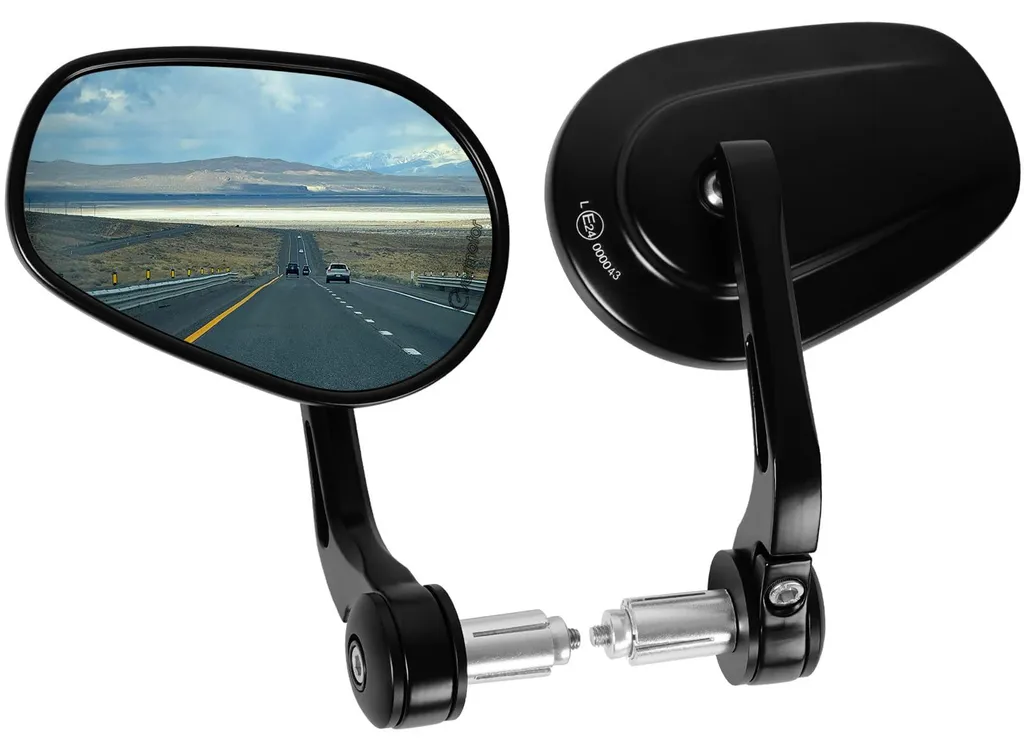 Rétroviseurs Moto Pivotants 360° Homologués E24 pour Guidons 13-20mm