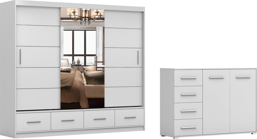 2er-Set Schwebetürenschrank Schrank Kleiderschrank FLORENCE Produktbild 