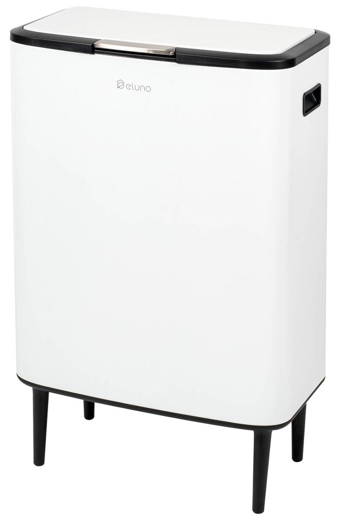 Poubelle  eluno, capacité de 60 litres, en métal blanc Image du produit 