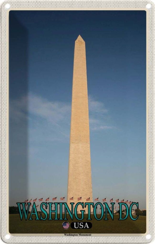 vianmo Blechschild 18x12 cm Washington DC USA Monument Bildmotiv Reisemotiv Abenteuer Reisen