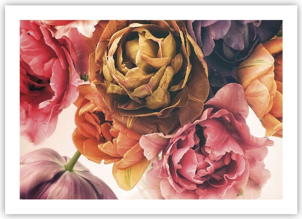 Poster - Poster ohne Rahmen - Blumenstrauß Blumen Braut - 70x50 cm - Wand Bild - Wanddeko - Wandbilder - Kunstposter - Wandposter - Bilder - Kunst...