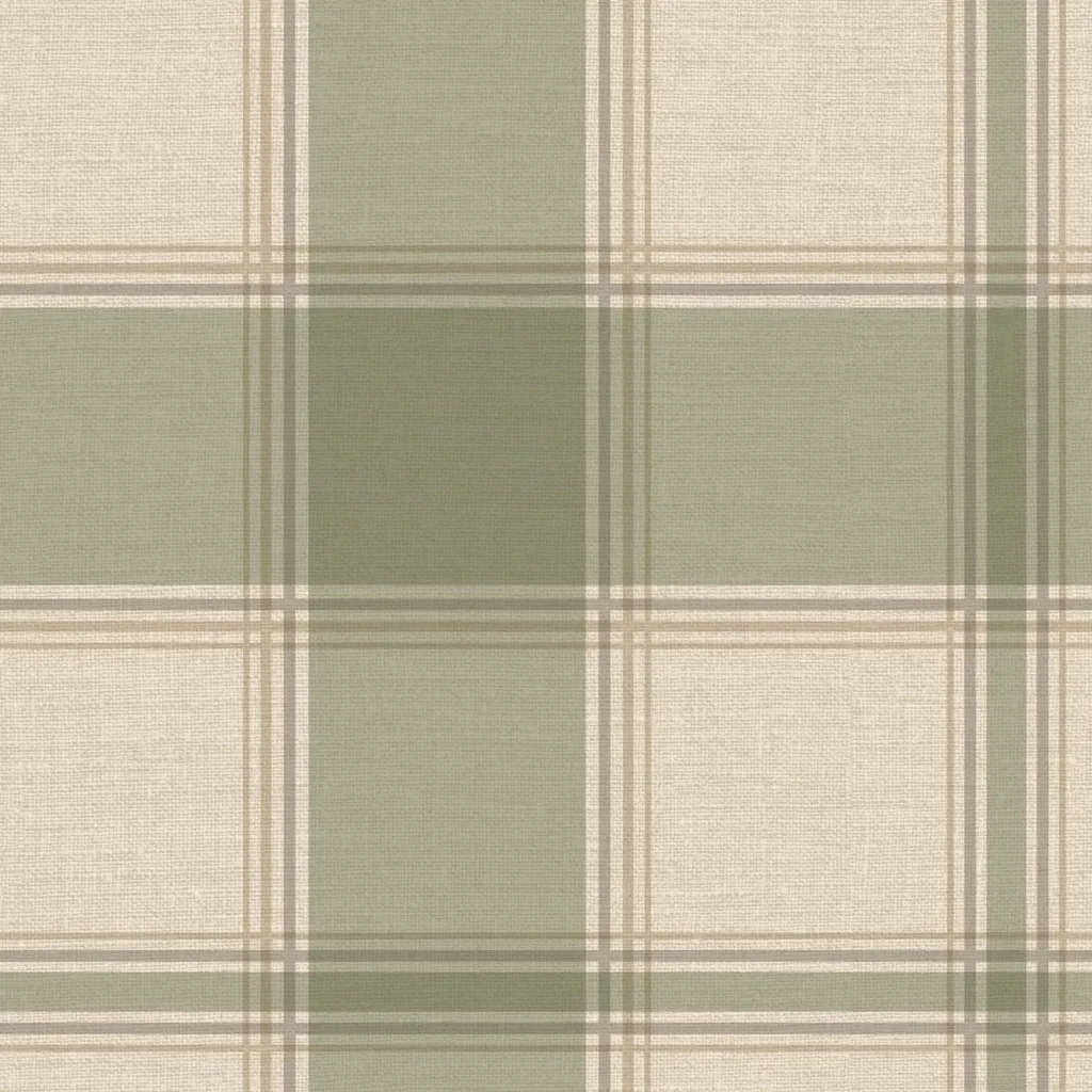 Papier peint vert texturé Carmella AG3532 - Effet Plaid haute qualité