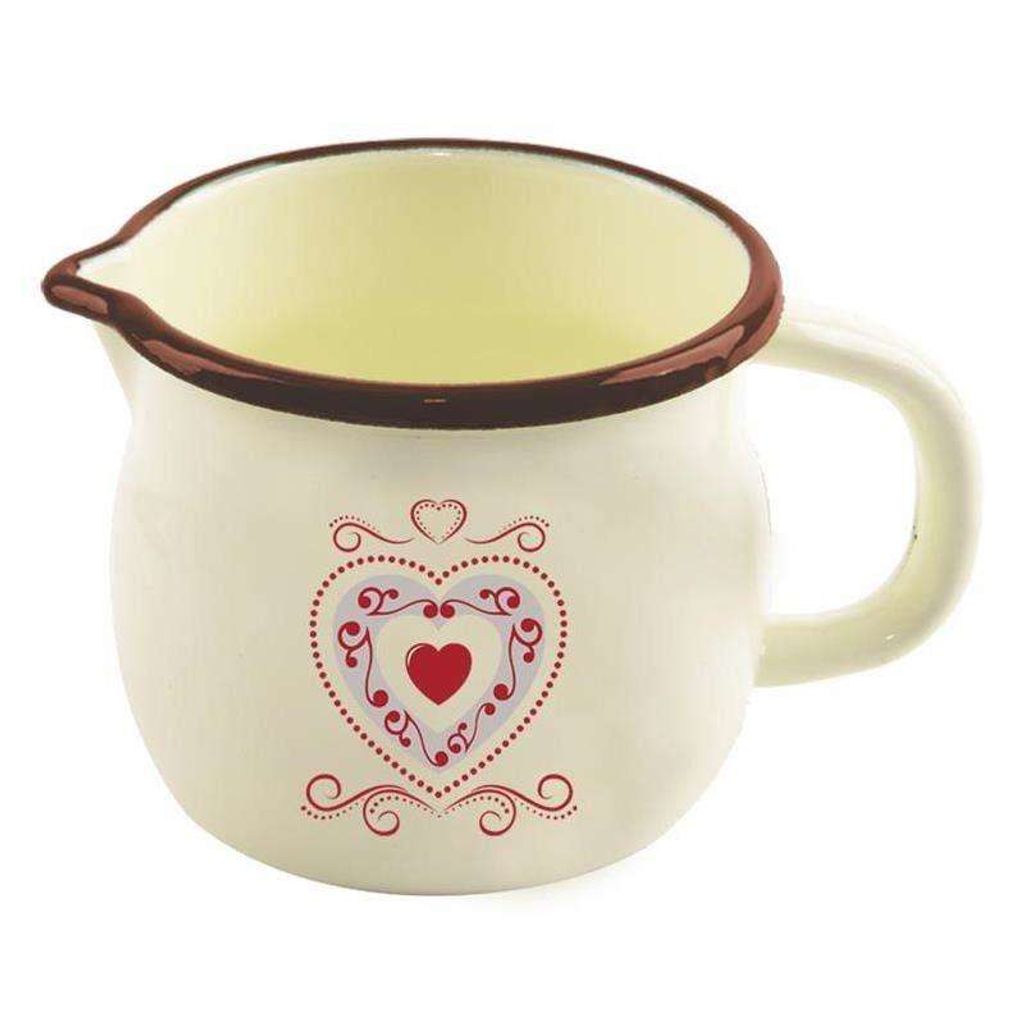 ORION tazza smaltata tazza smaltata con manico 12 cm CUORE Immagine del prodotto 