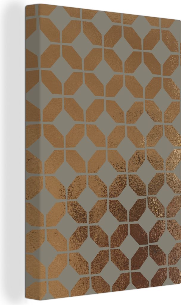 OneMillionCanvasses - Leinwandbilder - 90x140 cm, Muster - Gold - Figur, Wandbilder Kunstdruck Wanddekoration - Wandschmucke - Schlafzimmer